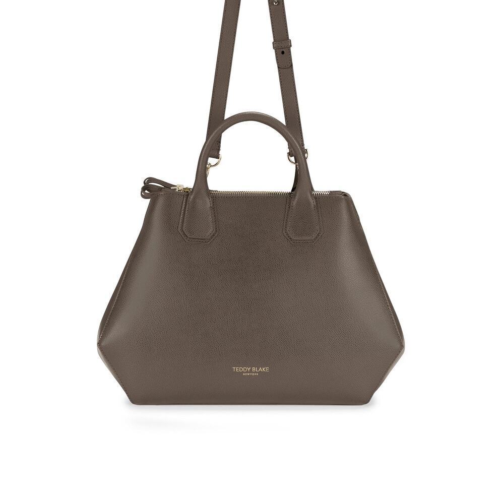 Teddy Blake Taupe Leather Satchel - Picture 2 of 12